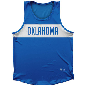 Oklahoma Finish Line State Flag Sport Tank Top Made In USA - Blue Oklahoma Finish Line State Flag Sport Tank Top Made In USA - Blue