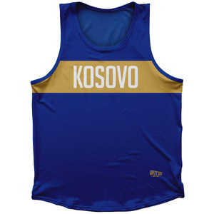 Kosovo Country Finish Line Sport Tank Top Made In USA-Blue Kosovo Country Finish Line Sport Tank Top Made In USA-Blue