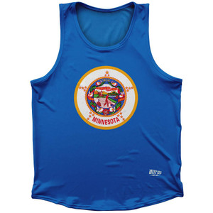 Minnesota State Flag Sport Tank Top Made In USA - Sky Blue Minnesota State Flag Sport Tank Top Made In USA - Sky Blue