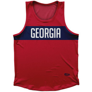 Georgia Finish Line State Flag Sport Tank Top Made In USA - Red Georgia Finish Line State Flag Sport Tank Top Made In USA - Red
