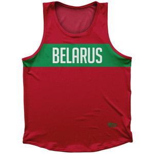 Belarus Country Finish Line Sport Tank Top Made In USA - Red