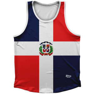 Dominican Republic Country Flag Sport Tank Top Made In USA - Red White Blue Dominican Republic Country Flag Sport Tank Top Made In USA - Red White Blue