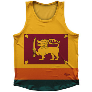 Sri Lanka Country Flag Sport Tank Top Made In USA - Yellow Sri Lanka Country Flag Sport Tank Top Made In USA - Yellow