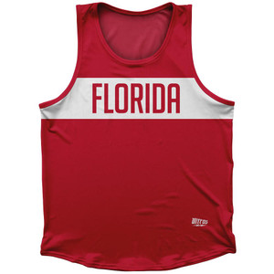 Florida Finish Line State Flag Sport Tank Top Made In USA-Red Florida Finish Line State Flag Sport Tank Top Made In USA-Red