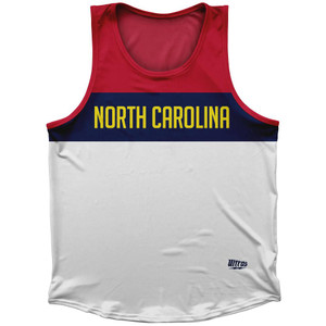 North Carolina Finish Line State Flag Sport Tank Top Made In USA - White Red North Carolina Finish Line State Flag Sport Tank Top Made In USA - White Red