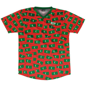 Ultras Maldives Party Flags Soccer Jersey Made In USA - Red Green Ultras Maldives Party Flags Soccer Jersey Made In USA - Red Green