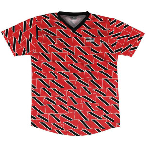 Ultras Trinidad and Tobago Party Flags Soccer Jersey Made In USA - Red Black Ultras Trinidad and Tobago Party Flags Soccer Jersey Made In USA - Red Black