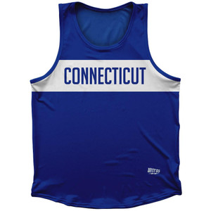 Connecticut Finish Line State Flag Sport Tank Top Made In USA - Blue Connecticut Finish Line State Flag Sport Tank Top Made In USA - Blue