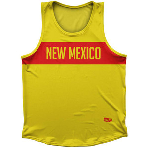 New Mexico Finish Line State Flag Sport Tank Top Made In USA - Yellow New Mexico Finish Line State Flag Sport Tank Top Made In USA - Yellow