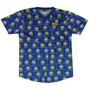Ultras New Hampshire State Party Flags Soccer Jersey Made In USA-Blue Ultras New Hampshire State Party Flags Soccer Jersey Made In USA-Blue