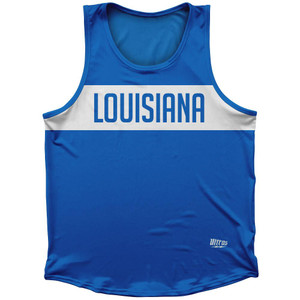 Louisiana Finish Line State Flag Sport Tank Top Made In USA-Blue Louisiana Finish Line State Flag Sport Tank Top Made In USA-Blue