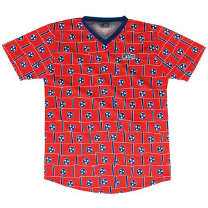 Ultras Tennessee State Party Flags Soccer Jersey Made In USA - Red Ultras Tennessee State Party Flags Soccer Jersey Made In USA - Red