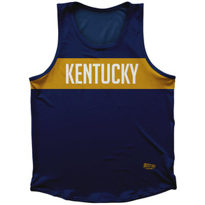 Kentucky Finish Line State Flag Sport Tank Top Made In USA - Navy Kentucky Finish Line State Flag Sport Tank Top Made In USA - Navy