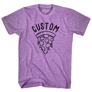 Custom Pizza Adult Tri-Blend T-shirt - Athletic Purple