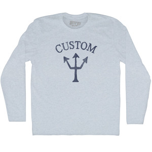 Custom Trident Adult Tri-Blend Long Sleeve T-shirt - Athletic White Custom Trident Adult Tri-Blend Long Sleeve T-shirt - Athletic White