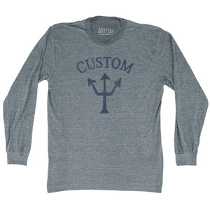 Custom Trident Adult Tri-Blend Long Sleeve T-shirt - Athletic Grey Custom Trident Adult Tri-Blend Long Sleeve T-shirt - Athletic Grey
