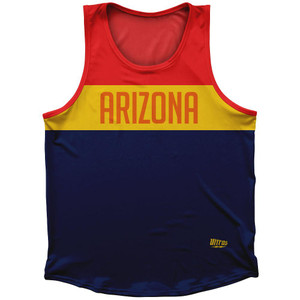 Arizona Finish Line State Flag Sport Tank Top Made In USA - Blue Red Arizona Finish Line State Flag Sport Tank Top Made In USA - Blue Red