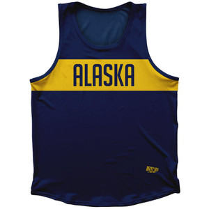 Alaska Finish Line State Flag Sport Tank Top Made In USA - Blue