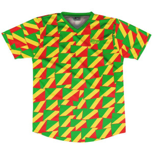 Ultras Congo Republic Party Flags Soccer Jersey Made In USA-Green Red Ultras Congo Republic Party Flags Soccer Jersey Made In USA-Green Red