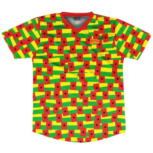Ultras Guinea-Bissau Party Flags Soccer Jersey Made In USA-Green Red Ultras Guinea-Bissau Party Flags Soccer Jersey Made In USA-Green Red