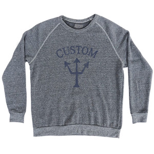 Custom Trident Adult Tri-Blend Sweatshirt - Athletic Grey