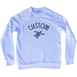 Custom Sea Turtle Adult Tri-Blend Sweatshirt - White