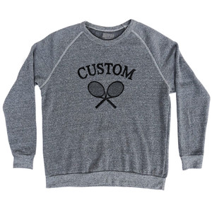 Custom Tennis Rackets Adult Tri-Blend Sweatshirt - Athletic Grey Custom Tennis Rackets Adult Tri-Blend Sweatshirt - Athletic Grey