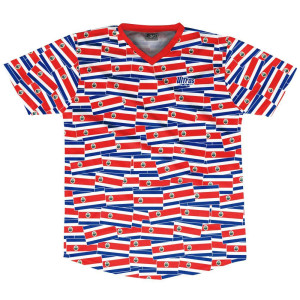 Ultras Costa Rica Party Flags Soccer Jersey Made In USA - Blue Red Ultras Costa Rica Party Flags Soccer Jersey Made In USA - Blue Red