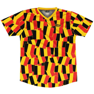 Ultras Belgium Party Flags Soccer Jersey Made In USA - Yellow Red