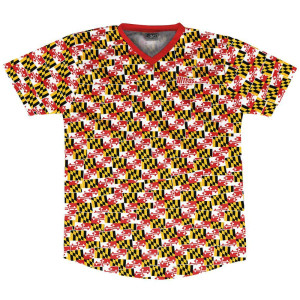 Ultras Maryland State Party Flags Soccer Jersey Made In USA - White Ultras Maryland State Party Flags Soccer Jersey Made In USA - White