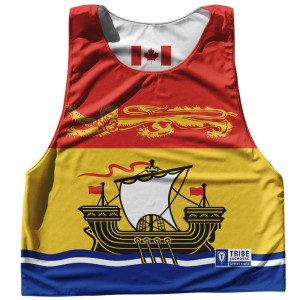 New Brunswick Province Flag and Canada Flag Reversible Lacrosse Pinnie Made In USA - White Yellow New Brunswick Province Flag and Canada Flag Reversible Lacrosse Pinnie Made In USA - White Yellow