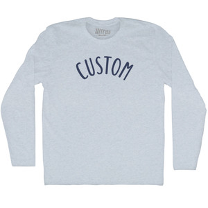 Custom Sand Font Adult Tri-Blend Long Sleeve T-shirt - Athletic White Custom Sand Font Adult Tri-Blend Long Sleeve T-shirt - Athletic White