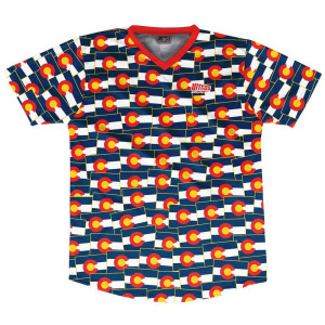 Ultras Colorado State Party Flags Soccer Jersey Made In USA - Blue Yellow Ultras Colorado State Party Flags Soccer Jersey Made In USA - Blue Yellow