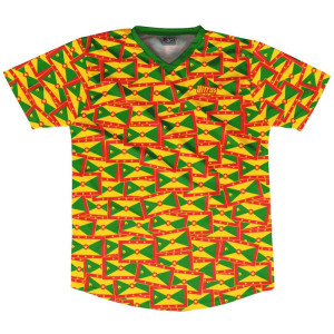 Ultras Grenada Party Flags Soccer Jersey Made In USA - Yellow Red Ultras Grenada Party Flags Soccer Jersey Made In USA - Yellow Red