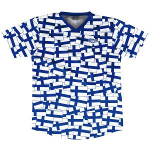 Ultras Finland Party Flags Soccer Jersey Made In USA - Blue White Ultras Finland Party Flags Soccer Jersey Made In USA - Blue White