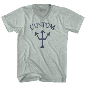 Custom Trident Adult Tri-Blend V-neck T-shirt - Athletic Cool Grey Custom Trident Adult Tri-Blend V-neck T-shirt - Athletic Cool Grey