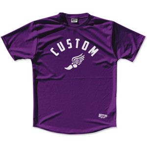 Medium Purple & White Custom Track Wings Running Shirt Made in USA - Medium Purple & White