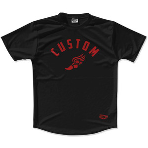 Black & Red Custom Track Wings Running Shirt Made in USA - Black & Red Black & Red Custom Track Wings Running Shirt Made in USA - Black & Red