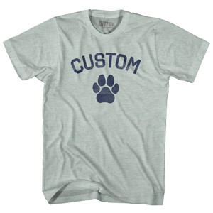 Custom Dog Paw Adult Tri-Blend T-shirt-Athletic Cool Grey Custom Dog Paw Adult Tri-Blend T-shirt-Athletic Cool Grey