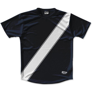 Navy Blue & White Sash Running Shirt Made in USA - Navy Blue & White Navy Blue & White Sash Running Shirt Made in USA - Navy Blue & White