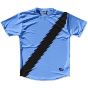 Carolina Blue & Black Sash Running Shirt Made in USA-Carolina Blue & Black Carolina Blue & Black Sash Running Shirt Made in USA-Carolina Blue & Black