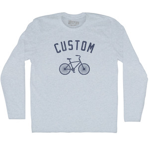Custom Bike Adult Tri-Blend Long Sleeve T-shirt-Athletic White