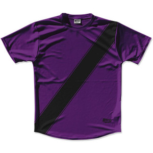Medium Purple & Black Sash Running Shirt Made in USA - Medium Purple & Black Medium Purple & Black Sash Running Shirt Made in USA - Medium Purple & Black