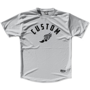 Medium Grey & Black Custom Track Wings Running Shirt Made in USA - Medium Grey & Black Medium Grey & Black Custom Track Wings Running Shirt Made in USA - Medium Grey & Black