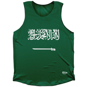 Saudi Arabia Country Flag Athletic Tank Top Made in USA - Green White