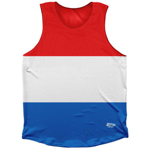 Luxembourg Country Flag Athletic Tank Top Made in USA - Red White Luxembourg Country Flag Athletic Tank Top Made in USA - Red White