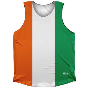 Ivory Coast Country Flag Athletic Tank Top Made in USA-Orange Green Ivory Coast Country Flag Athletic Tank Top Made in USA-Orange Green