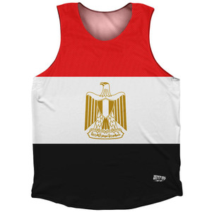 Egypt Country Flag Athletic Tank Top Made in USA - Black Red Egypt Country Flag Athletic Tank Top Made in USA - Black Red