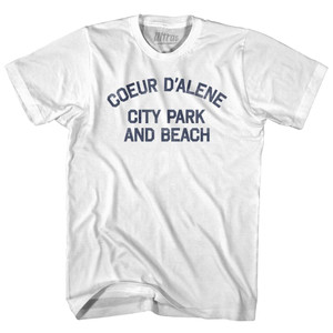 Coeur Dalene City Park And Beach Adult Cotton T-Shirt - White Coeur Dalene City Park And Beach Adult Cotton T-Shirt - White
