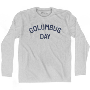 Columbus Day Adult Cotton Long Sleeve T-Shirt - Grey Heather Columbus Day Adult Cotton Long Sleeve T-Shirt - Grey Heather